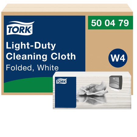 Tork czyściwo włókninowe do lekkich zabrudzeń, białe W4, czyszczenie na mokro lub na sucho, 4 × 120 odcinków, 500479