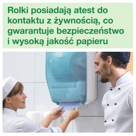 Czyściwo papierowe Tork Basic W6, białe, ręczniki papierowe w rolce, 6 x 250m, 130008