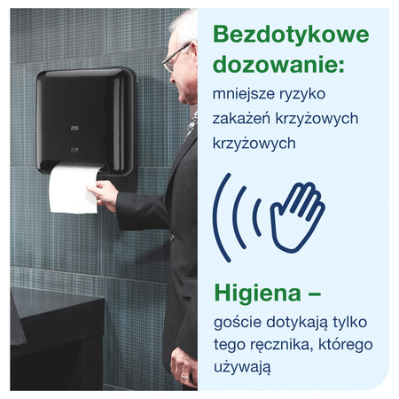 Tork Matic® automatyczny dozownik do ręczników w roli czarny H1, pojedyncze dozowanie, linia Elevation, 551108