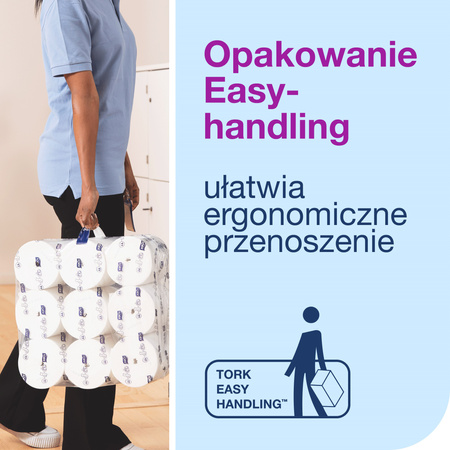 Tork OptiServe® ekstramiękki papier toaletowy bez gilzy biały T7, 3-warstwowy, 18 × 550 odcinków, 472650