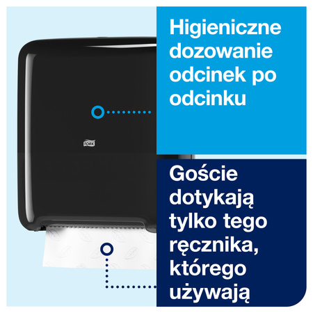 Tork Matic® dozownik do ręczników papierowych w roli H1, czarny, dozowanie po jednym odcinku, linia Elevation, 551008