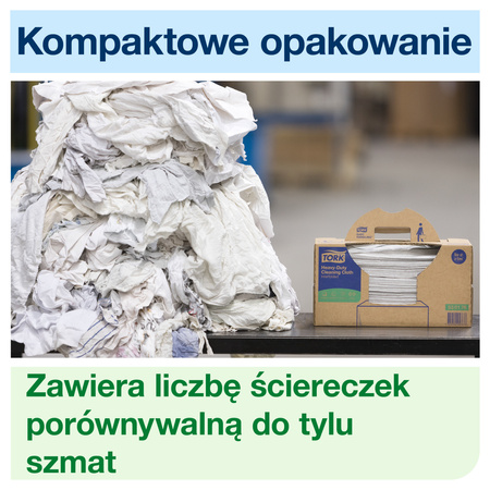 Tork czyściwo włókninowe wielozadaniowe do trudnych zabrudzeń, białe W7, pojedyncze dozowanie, 1 x 180 odcinków, 530172