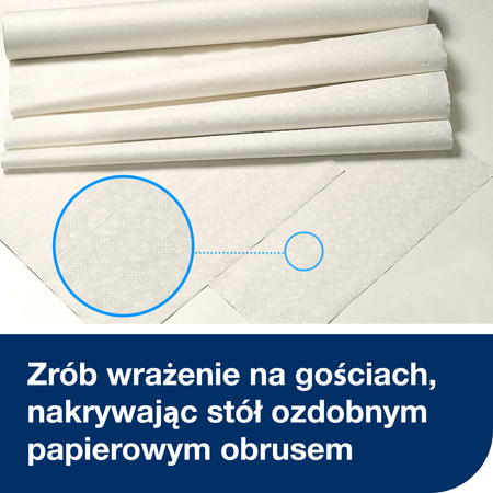 Tork biały tłoczony papierowy obrus