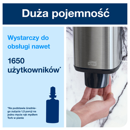 Tork dozownik do mydła i preparatów do dezynfekcji ze stali nierdzewnej S4, nowoczesny design, linia Image, 460010