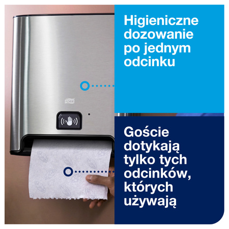 Tork Matic® dozownik do ręcznika w roli z sensorem Intuition™, ze stali nierdzewnej, H1, dozowanie odcinek po odcinku, linia Image Design, 460001