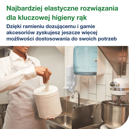 Tork dozownik do mydła i preparatów do dezynfekcji z ramieniem dozującym biały S4, wkłady w pianie, płynie i żelu, linia Elevation, 564100