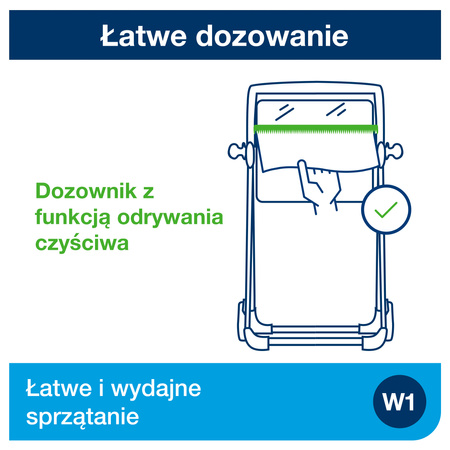 Stojak podłogowy na czyściwa Tork W1, czerwono-czarny, mobilny, linia Performance, 652008