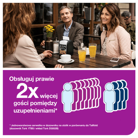 Tork Xpressnap Fit - dozownik do serwetek na ladę czarny N14, dozowanie odcinek po odcinku, 14,3 cm × 12,1 cm × 32,6 cm, 272901