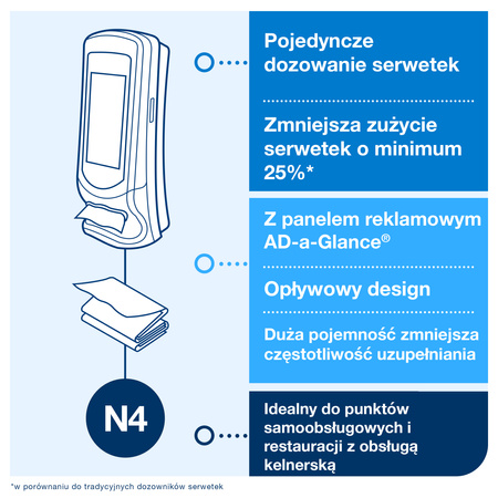 Stojak na serwetki Tork Xpressnap® N4, czarny, pionowy, linia Signature, 62,2 cm × 62,2 cm × 23,5 cm, 272211