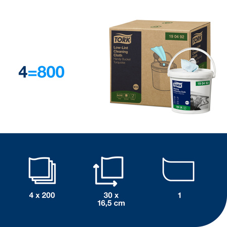 Tork czyściwo włókninowe o niskiej pylności w wiadrze Handy Bucket