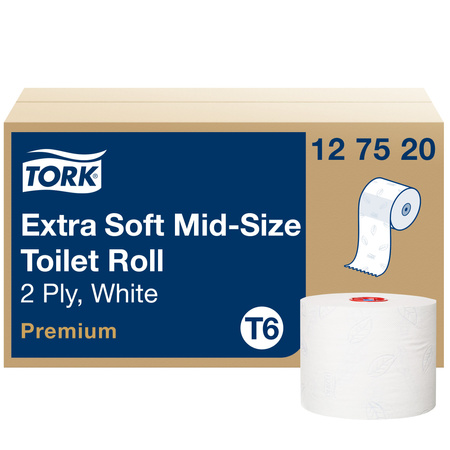 Tork Mid-size miękki papier toaletowy, 2-warstwowy