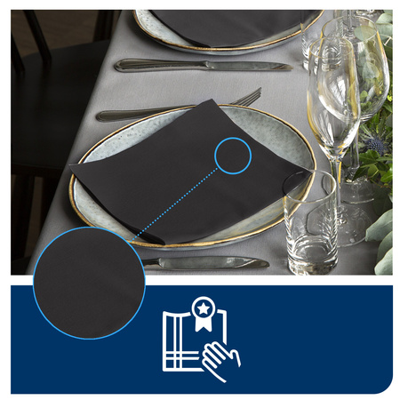 Tork czarna serwetka obiadowa Premium LinStyle®