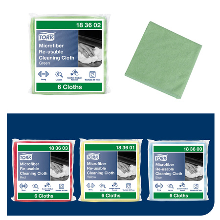 Tork ściereczka z mikrowłókien wielokrotnego użytku, zielona