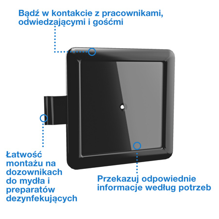 Tork uchwyt na oznakowanie do dozownika do mydła i preparatów do dezynfekcji czarny, zapewnia higienę, 511178