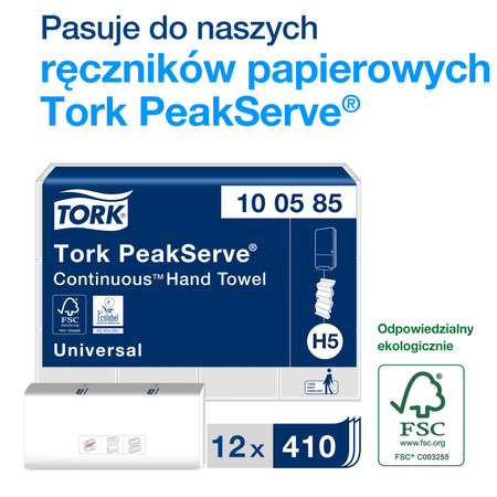 Tork PeakServe® dozownik do niekończących się ręczników, czarny, H5, o dużej pojemności, linia Elevation, 552508