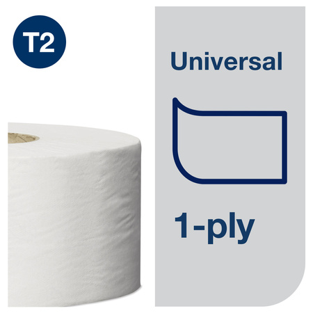 Tork papier toaletowy mini jumbo Universal, 1-warstwowy