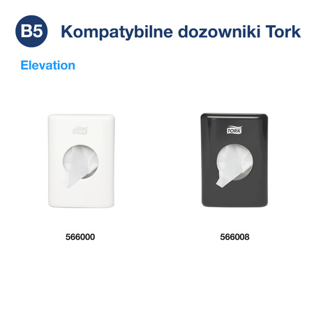 Tork woreczki sanitarne, białe 13,5 x 25 cm