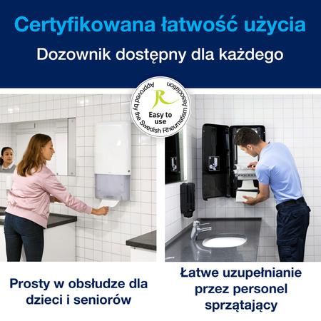 Tork PeakServe® dozownik do niekończących się ręczników, czarny, H5, o dużej pojemności, linia Elevation, 552508