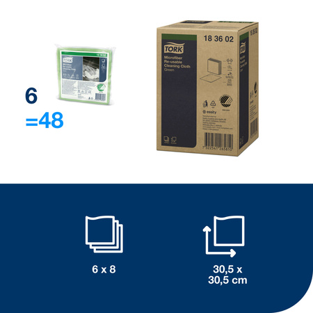 Tork ściereczka z mikrowłókien wielokrotnego użytku, zielona