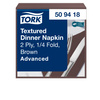 Tork Textured brązowa serwetka obiadowa, składana w 1/4