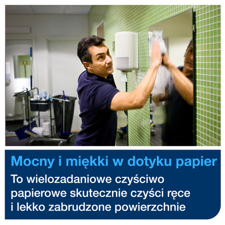 Czyściwo papierowe Tork do lekkich zabrudzeń M1, białe, system centralnego dozowania, 11 rolek, 100130