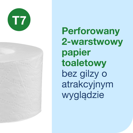 Tork OptiServe® papier toaletowy bez gilzy biały T7, Advanced, 2-warstwowy, 24 × 820 odcinków, 472630