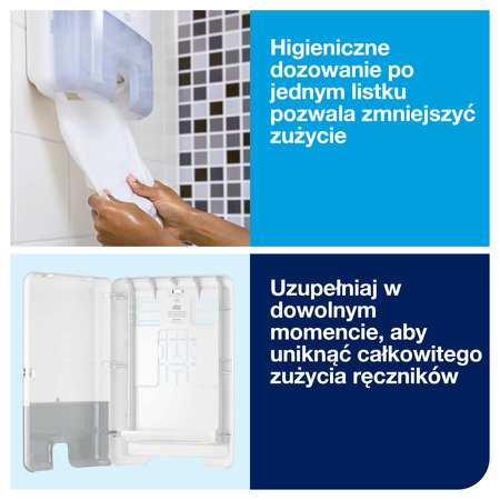 Tork Xpress® dozownik do ręczników Multifold (w składce wielopanelowej), biały, H2, dozowanie odcinek po odcinku, linia Elevation, 552000