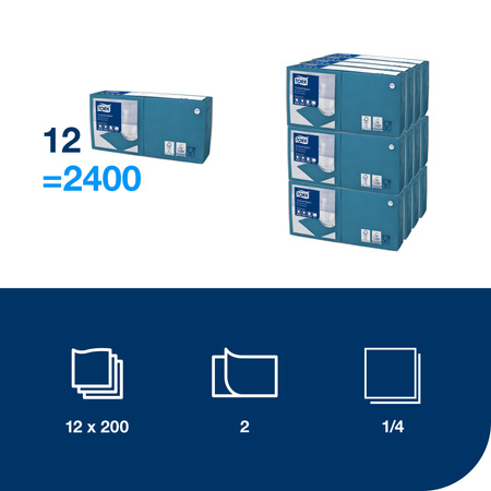 Tork morska serwetka koktajlowa, składana w 1/4