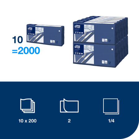 Tork ciemnoniebieska serwetka lunchowa, składana w 1/4