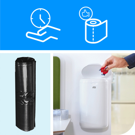 Tork worki na śmieci 5 l, czarne B3, 32,5 x 40 cm