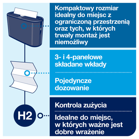 Tork Xpress® nablatowy dozownik do ręczników Multifold czarny H2, pojedyncze dozowanie, linia Elevation, 552208