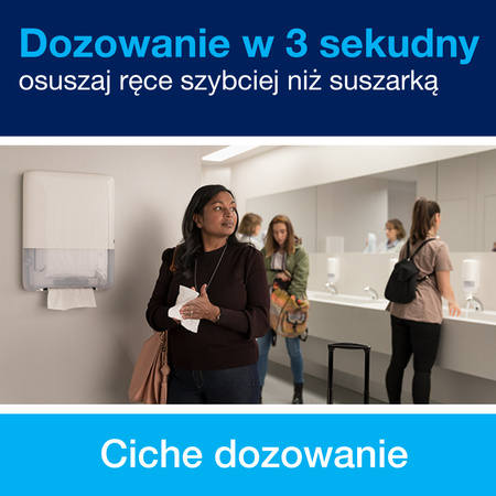 Tork PeakServe® Mini dozownik do niekończących się ręczników, biały, H5, o dużej pojemności, linia Elevation, 552550