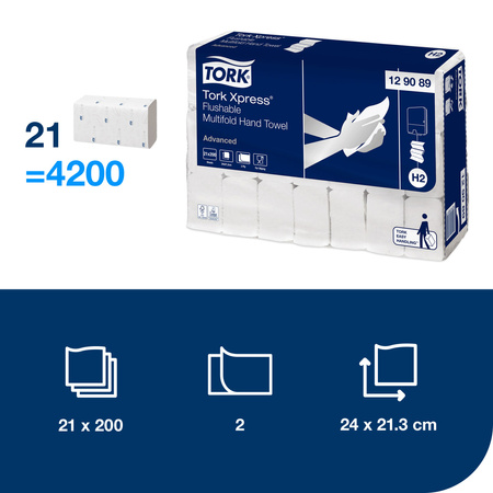 Tork Xpress® łatwo rozpuszczalny ręcznik Multifold w składce wielopanelowej