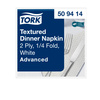 Tork Textured biała serwetka obiadowa, składana w 1/4