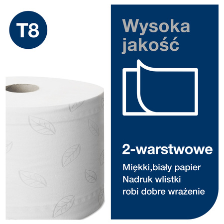 Papier toaletowy w rolce Tork SmartOne® T8, dwuwarstwowy, 6 x 1150 odcinków, 472242