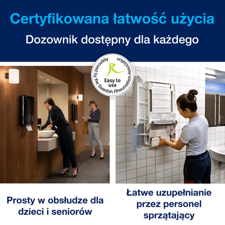 Tork PeakServe® Mini Continuous™ dozownik do ręczników papierowych H5, czarny, duża pojemność, kolekcja Elevation, 552558