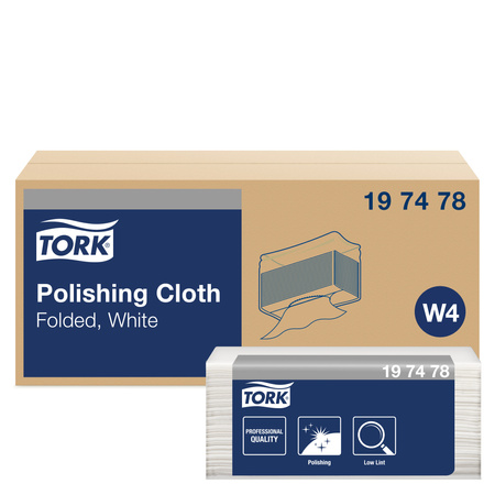 Ściereczki do polerowania Tork W4 białe, do profesjonalnego użytku, wysoka jakość, opakowanie 5 × 125 sztuk, 197478