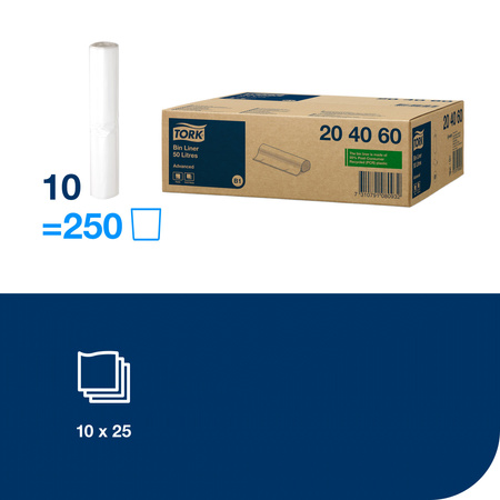 Tork worki na śmieci 50 l, przezroczyste B1, 61,5 x 89,5 cm