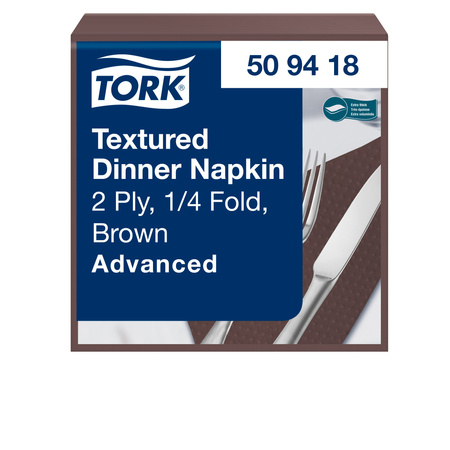 Tork Textured brązowa serwetka obiadowa, składana w 1/4