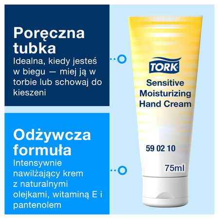 Tork nawilżający krem do rąk do skóry wrażliwej, bezzapachowy, 10 × 75 ml, 590210