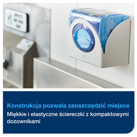 Ściereczki wielorazowe Tork W8, niebieskie, wielozadaniowe, 8 × 40 ściereczek, 194450