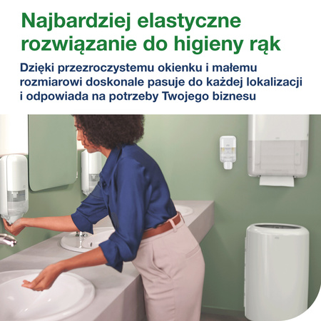 Tork mini dozownik do mydła i środków dezynfekujących biały S5, wkłady w pianie, płynie, żelu i balsamie, linia Elevation, 565200