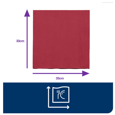 Tork bordowa serwetka lunchowa, składana w 1/4
