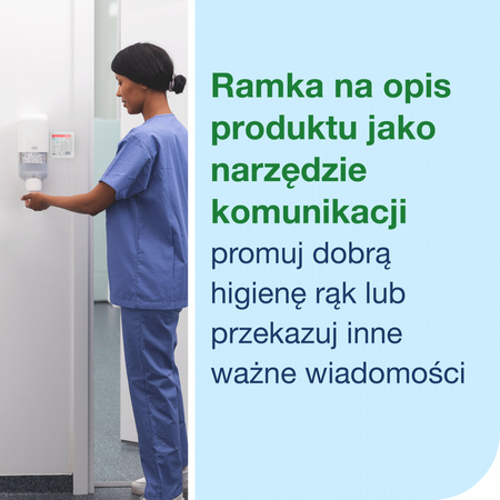 Tork ramka na opis produktu do dozownika do mydła i preparatów do dezynfekcji biała, zapewnia higienę, 511170