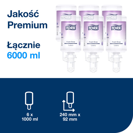 Tork luksusowe mydło w pianie S4, kwiatowy zapach, 6 × 1000 ml, 524901