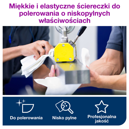 Ściereczki do polerowania Tork W4 białe, do profesjonalnego użytku, wysoka jakość, opakowanie 5 × 125 sztuk, 197478