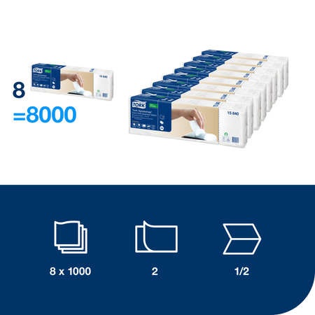 Tork Xpressnap® ekstra miękka biała serwetka dyspenserowa, składana w 1/2
