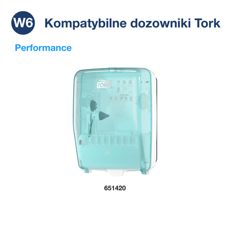Czyściwo papierowe Tork Basic W6, białe, ręczniki papierowe w rolce, 6 x 250m, 130008