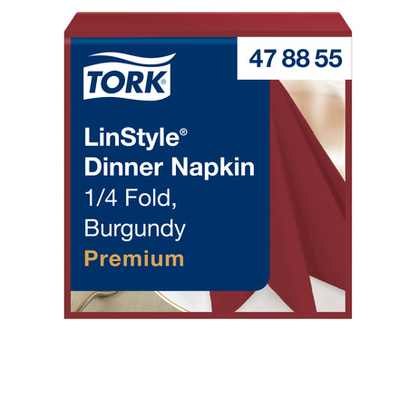 Tork burgundowa serwetka obiadowa Premium LinStyle®