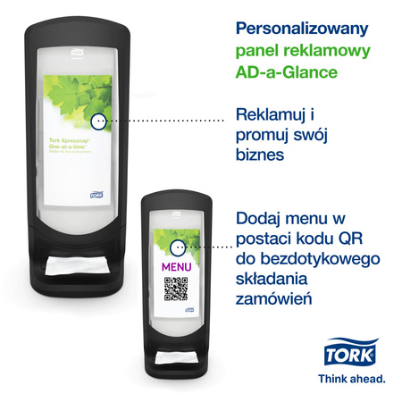 Stojak na serwetki Tork Xpressnap® N4, czarny, pionowy, linia Signature, 62,2 cm × 62,2 cm × 23,5 cm, 272211
